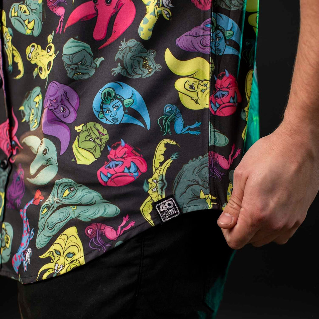 RSVLTS Jabba’s Palace Pals KUNUFLEX Short Sleeve Shirt in Black — detail 6