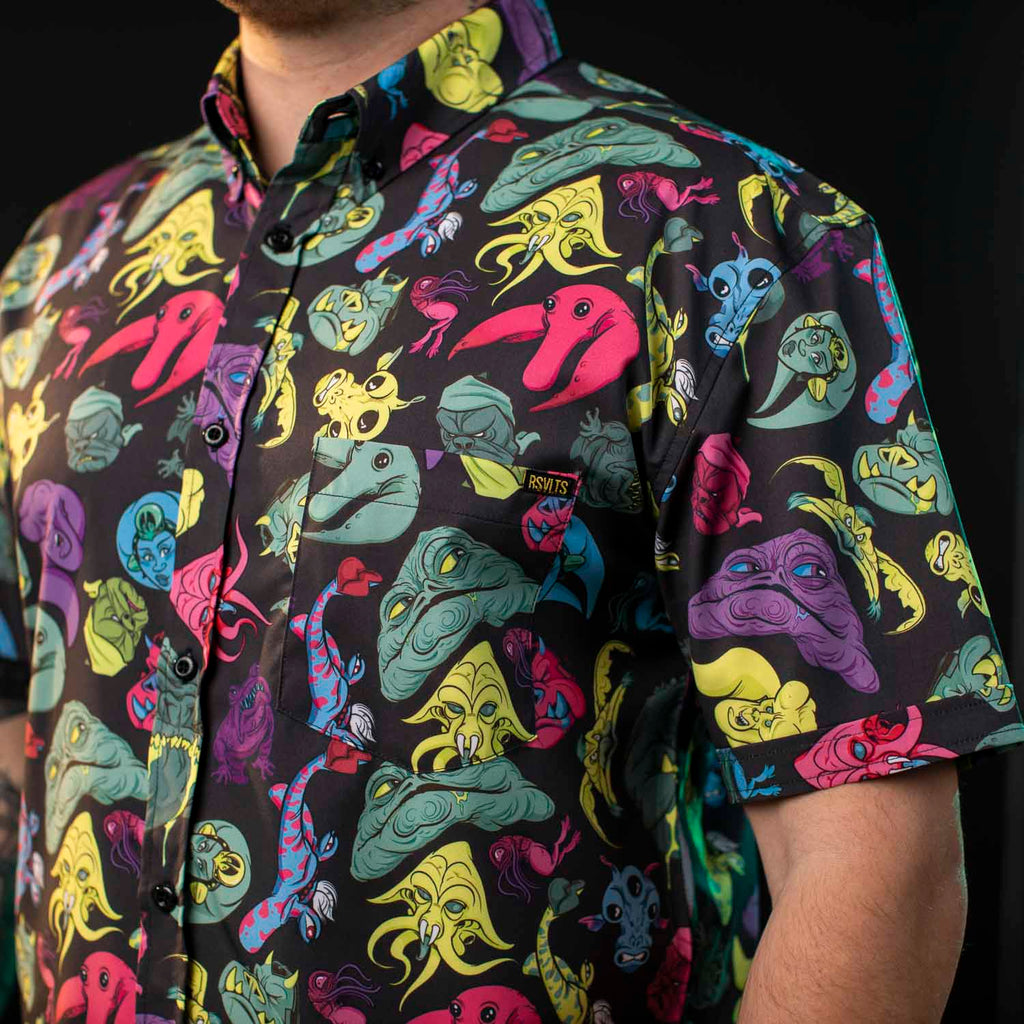 RSVLTS Jabba’s Palace Pals KUNUFLEX Short Sleeve Shirt in Black — detail 4