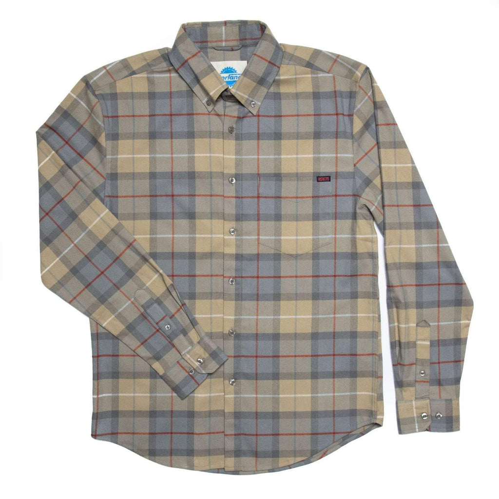 RSVLTS BorlandFlex Olive BorlandFlex Long Sleeve Flannel in Green — detail 2