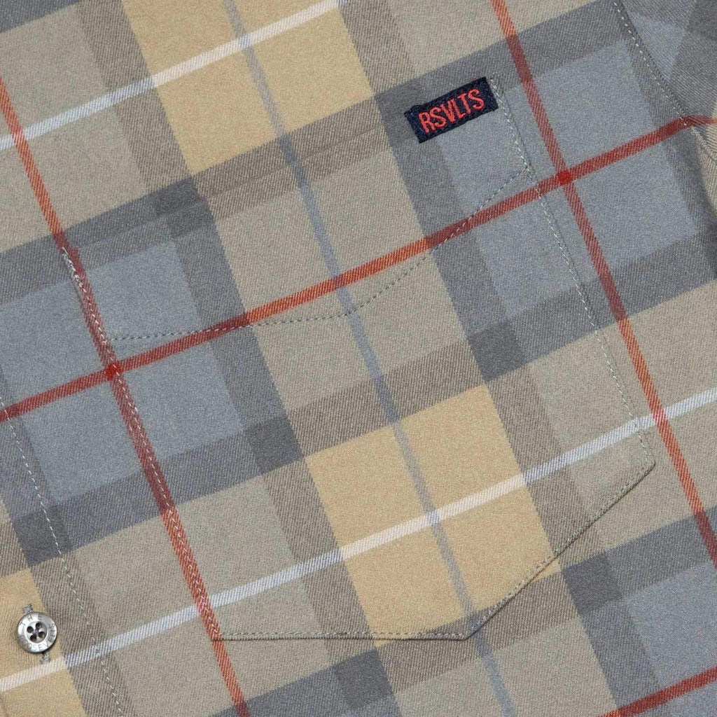 RSVLTS BorlandFlex Olive BorlandFlex Long Sleeve Flannel in Green — detail 4