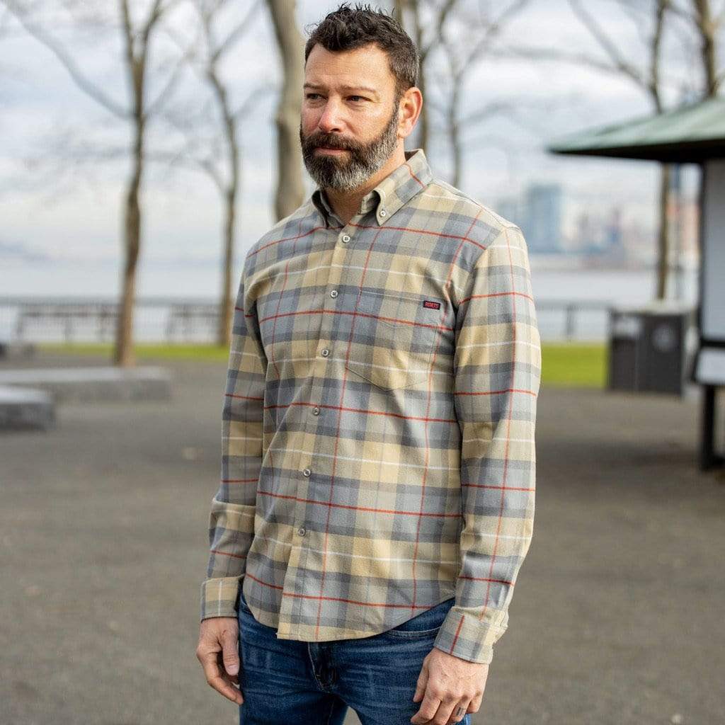 RSVLTS BorlandFlex Olive BorlandFlex Long Sleeve Flannel in Green — detail 3