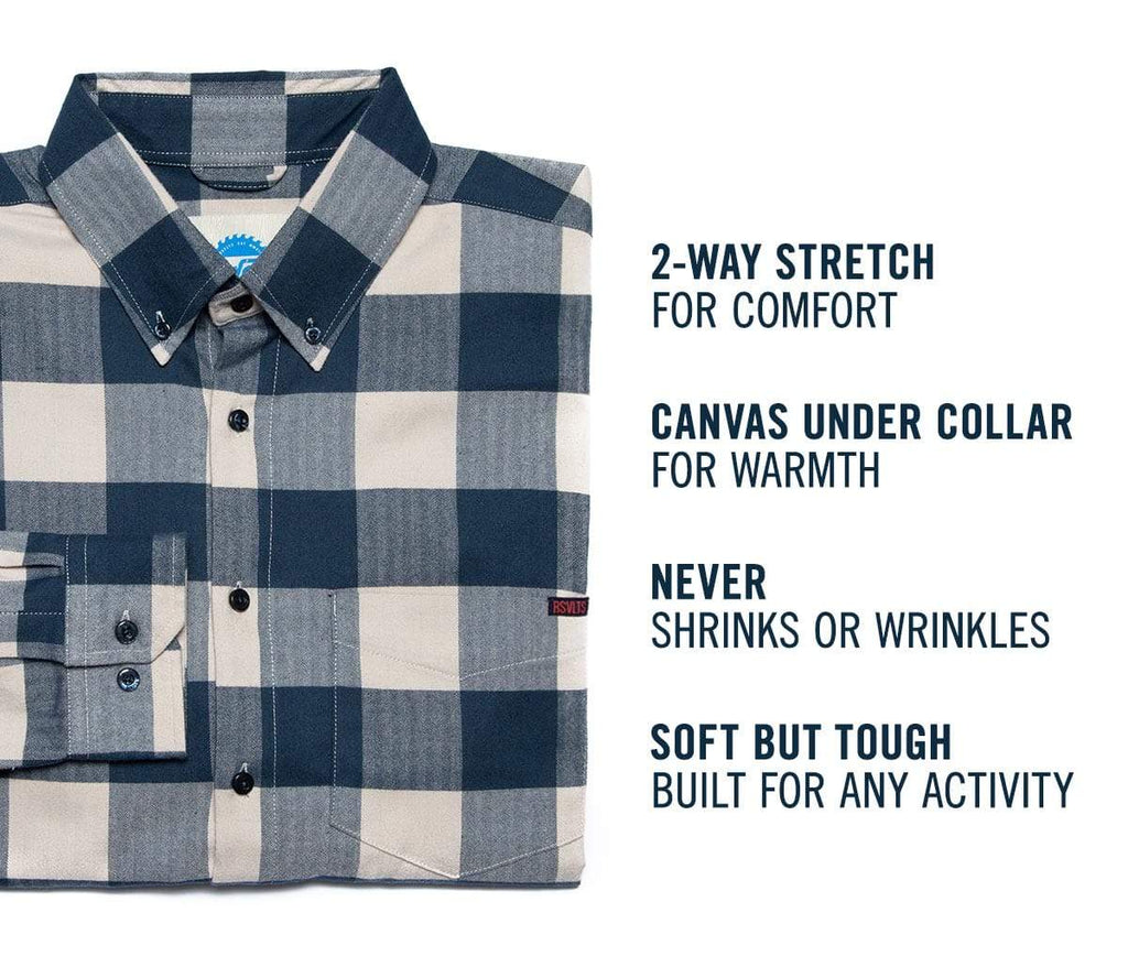 RSVLTS BorlandFlex Olive BorlandFlex Long Sleeve Flannel in Green — detail 8