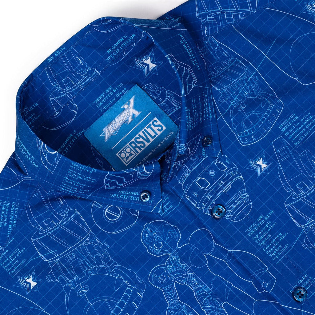 RSVLTS Megamatics X KUNUFLEX Short Sleeve Shirt in Blue — detail 10