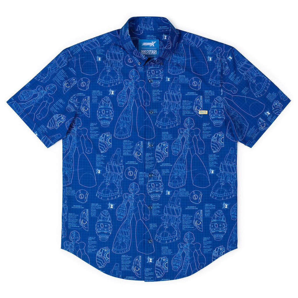 RSVLTS Megamatics X KUNUFLEX Short Sleeve Shirt in Blue — detail 9
