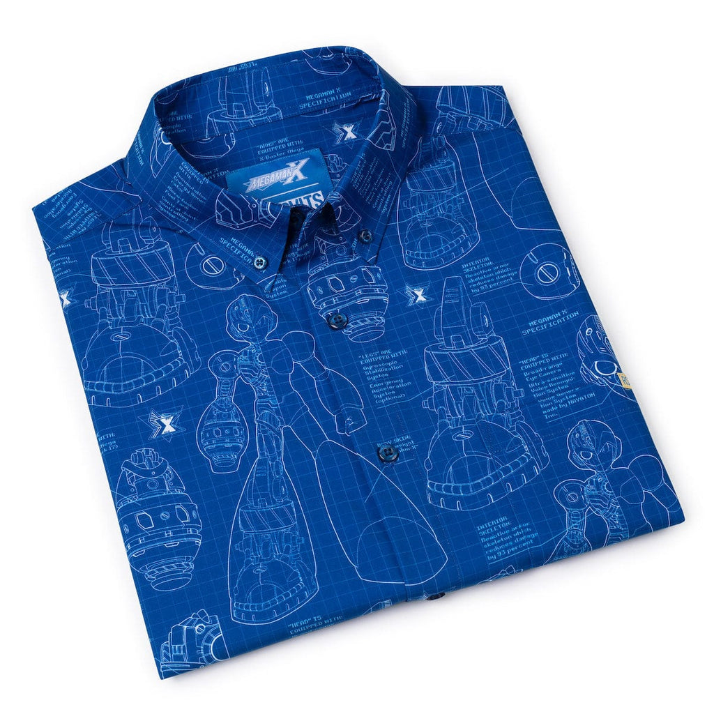 RSVLTS Megamatics X KUNUFLEX Short Sleeve Shirt in Blue — detail 12