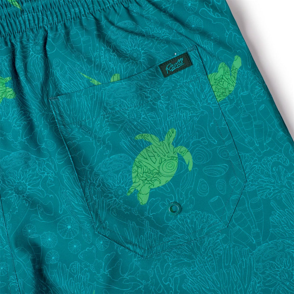 RSVLTS Turtle Tide Hybrid Shorts in Green — detail 4