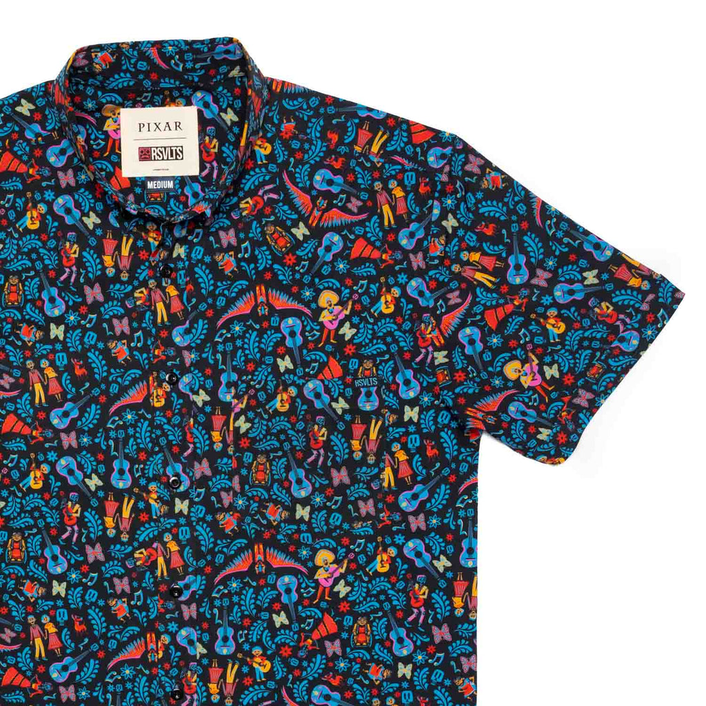 RSVLTS The Music In Me KUNUFLEX Short Sleeve Shirt in Blue — front view