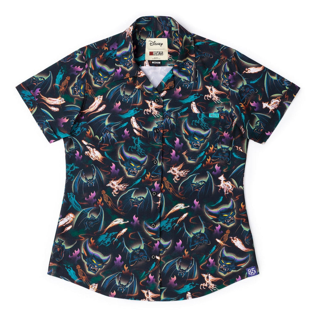 RSVLTS Fright on Bald Mountain Women's KUNUFLEX Short Sleeve Shirt in Multicolor — detail 4