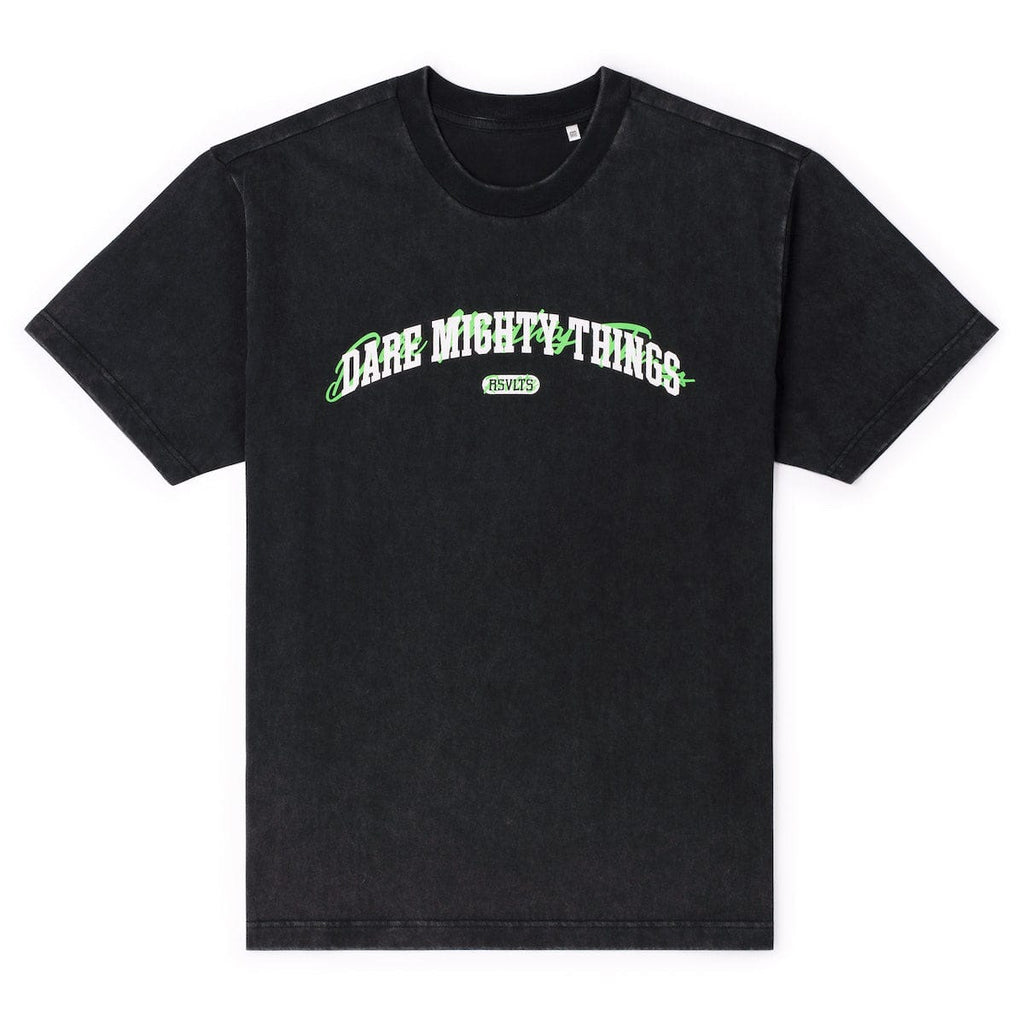RSVLTS Gym Class Vintage Crewneck Tee in Black — front view
