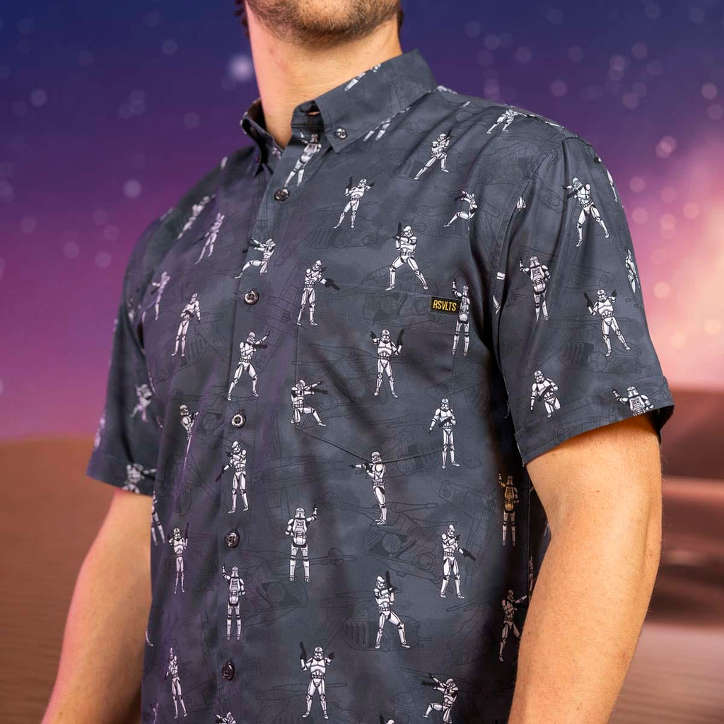 RSVLTS Clone Meme KUNUFLEX Short Sleeve Shirt in Black — detail 8