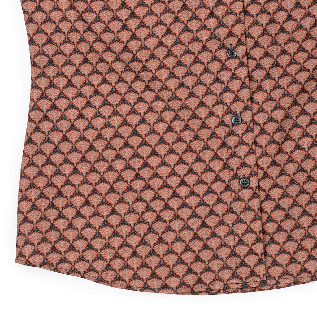 RSVLTS Deco Daze Women's KUNUFLEX Short Sleeve Shirt in Brown — detail 6