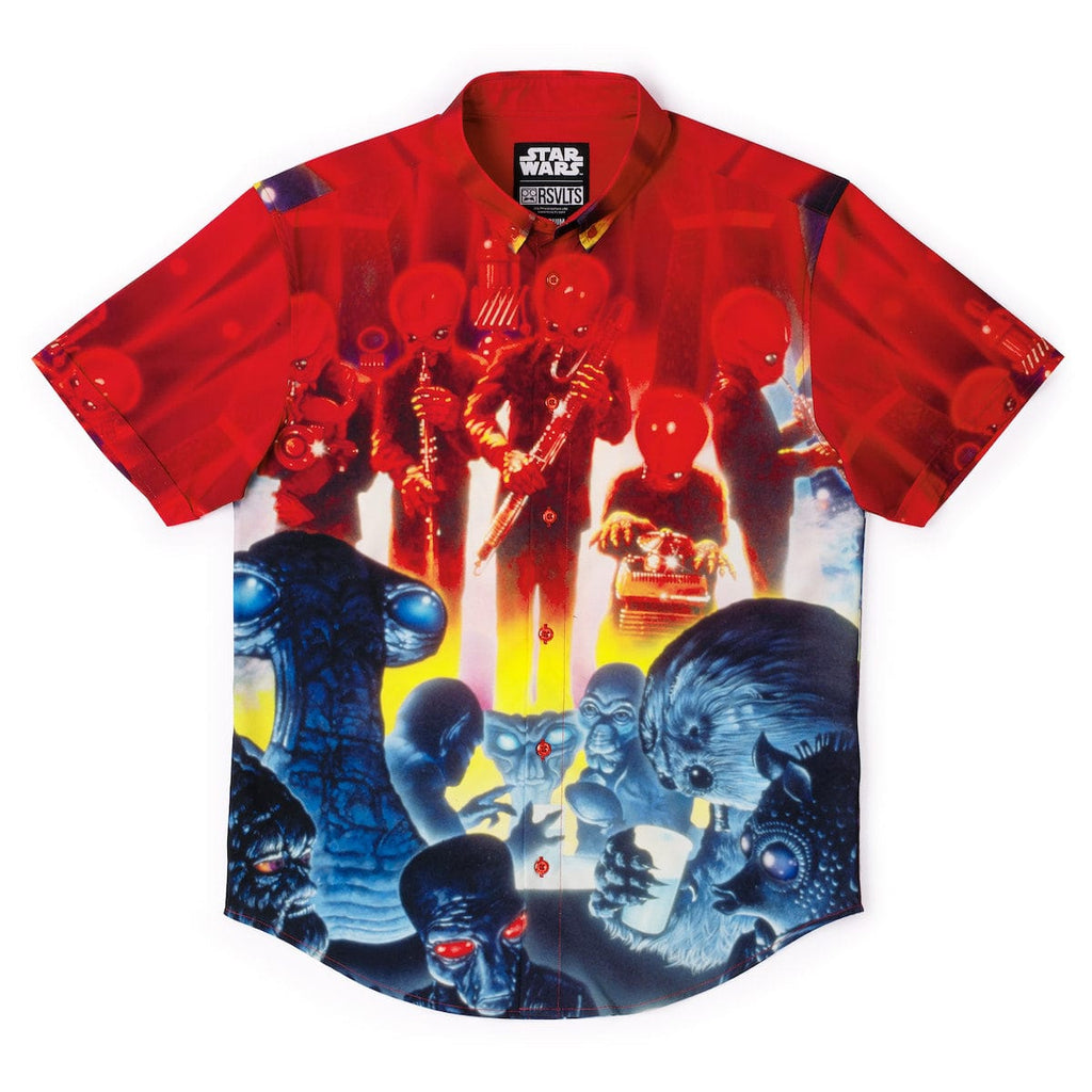 RSVLTS Figrin Funk KUNUFLEX Short Sleeve Shirt in Blue — front view