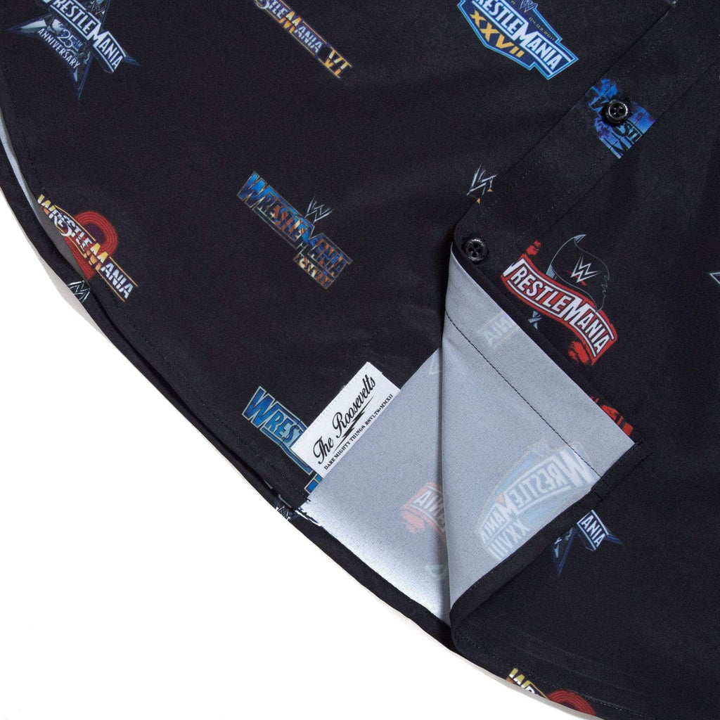 RSVLTS Ode To Wrestlemania KUNUFLEX Short Sleeve Shirt in Black — detail 6
