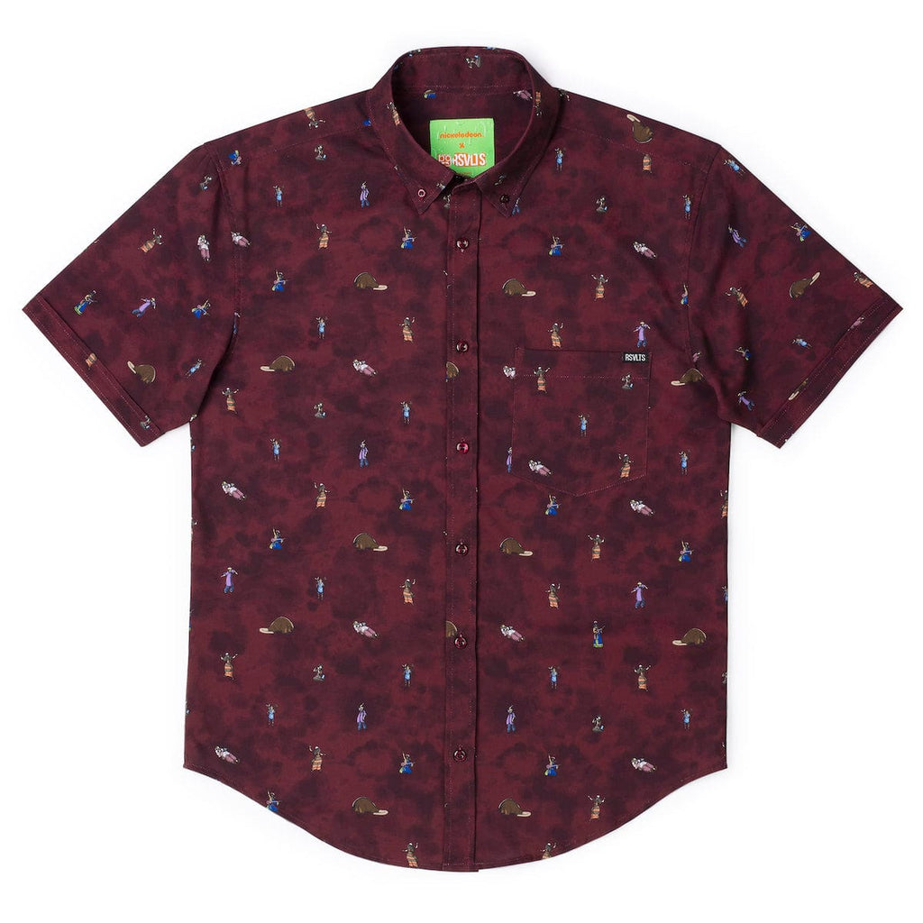 RSVLTS SECRET TUNNELLLLLL KUNUFLEX Short Sleeve Shirt in Red — detail 9