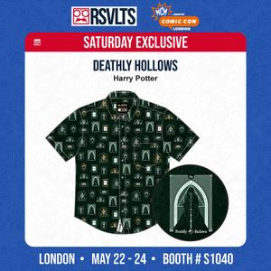 RSVLTS Deathly Hallows KUNUFLEX Short Sleeve Shirt in Green — front view