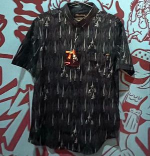 RSVLTS Feel the Wraith KUNUFLEX Short Sleeve Shirt in Black — front view