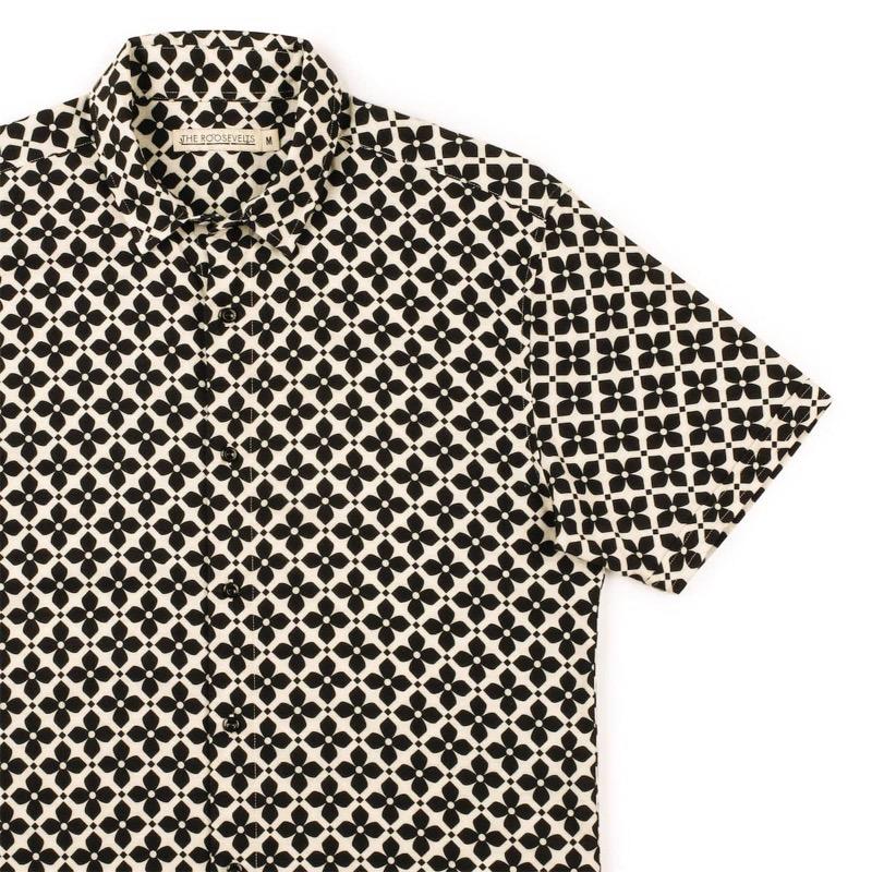 RSVLTS Monte Carlo (Bamboo) KUNUFLEX Short Sleeve Shirt in Black — front view