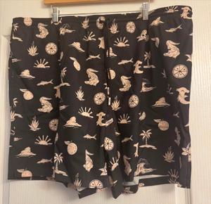 RSVLTS Flat Art Hybrid Shorts in Black — front view
