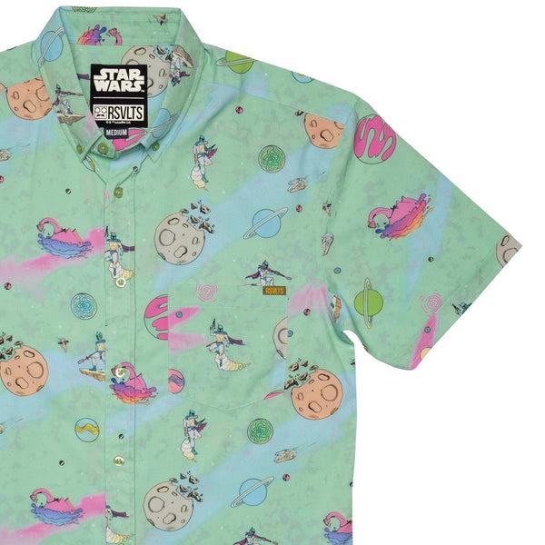 RSVLTS Boba Fett’s Debut KUNUFLEX Short Sleeve Shirt in Green — front view