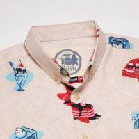 RSVLTS Red, White, and Blue Plate Special KUNUFLEX Short Sleeve Shirt in White — detail 5