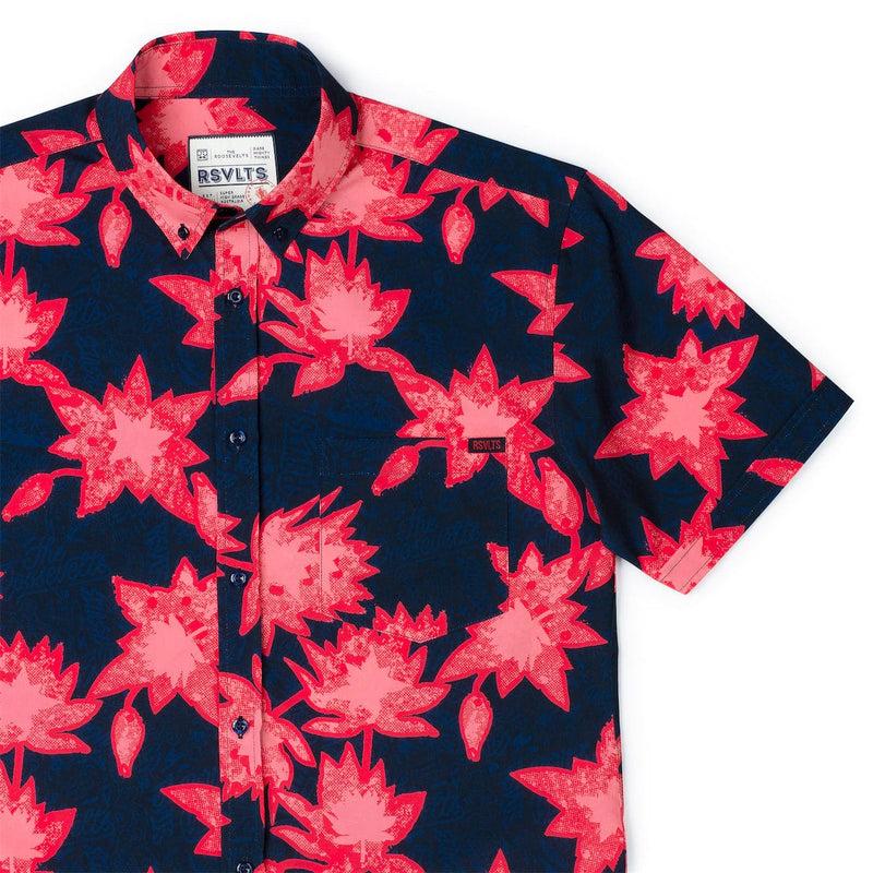 RSVLTS Camp Kunu Floral (Red) KUNUFLEX Short Sleeve Shirt — front view