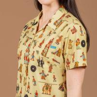 RSVLTS Big Top Waldo Women's KUNUFLEX Short Sleeve Shirt in Yellow — detail 3