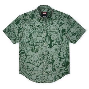 RSVLTS Impending Doom KUNUFLEX Short Sleeve Shirt in Green — front view