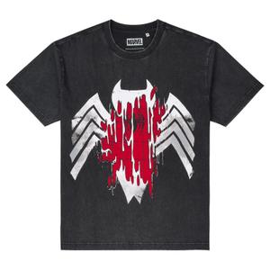 RSVLTS Symbiote Drip Vintage Crewneck Tee in Black — front view