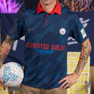 RSVLTS Departed Soles FC All-Day Polo in Blue — front view