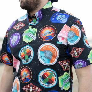 RSVLTS Touricks Attraction KUNUFLEX Short Sleeve Shirt in Black — front view