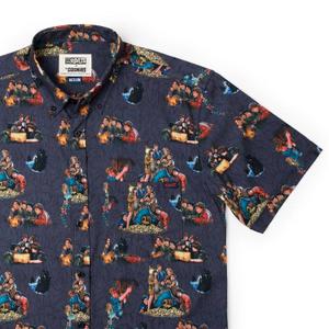 RSVLTS Montage KUNUFLEX Short Sleeve Shirt in Gray — front view