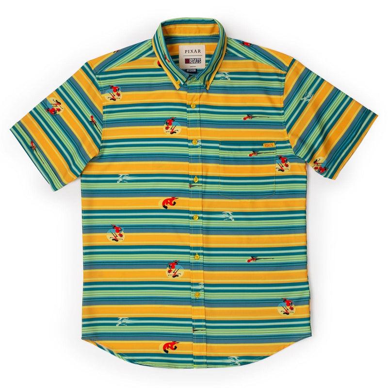 RSVLTS Never Look Back KUNUFLEX Short Sleeve Shirt in Green — detail 2