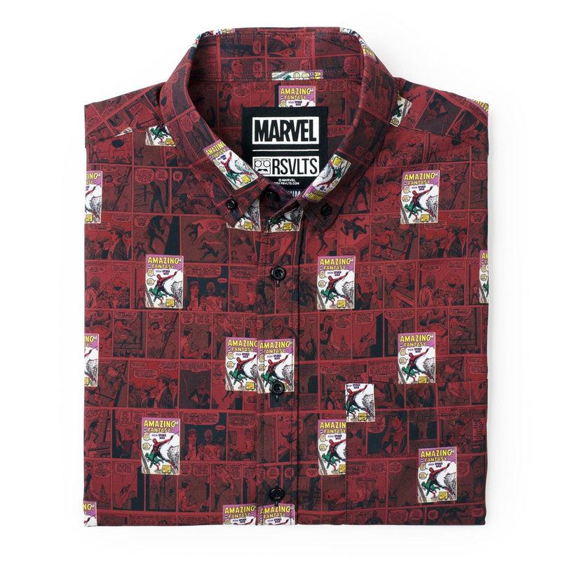 RSVLTS Amazing Fantasy KUNUFLEX Short Sleeve Shirt in Brown — detail 8