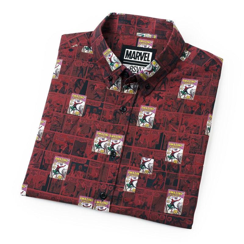RSVLTS Amazing Fantasy KUNUFLEX Short Sleeve Shirt in Brown — detail 9