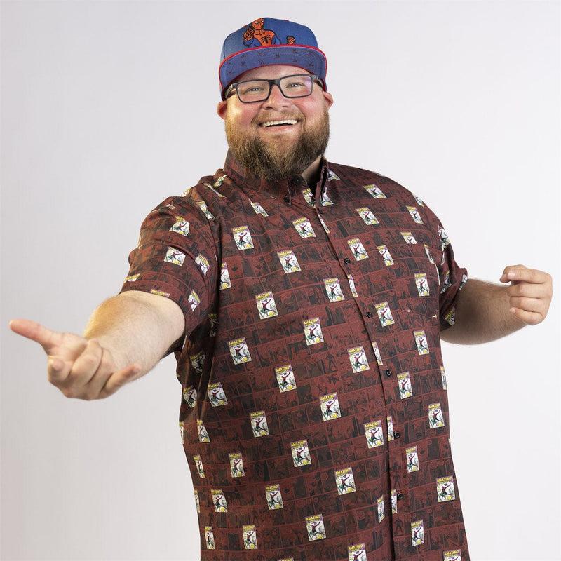 RSVLTS Amazing Fantasy KUNUFLEX Short Sleeve Shirt in Brown — detail 10