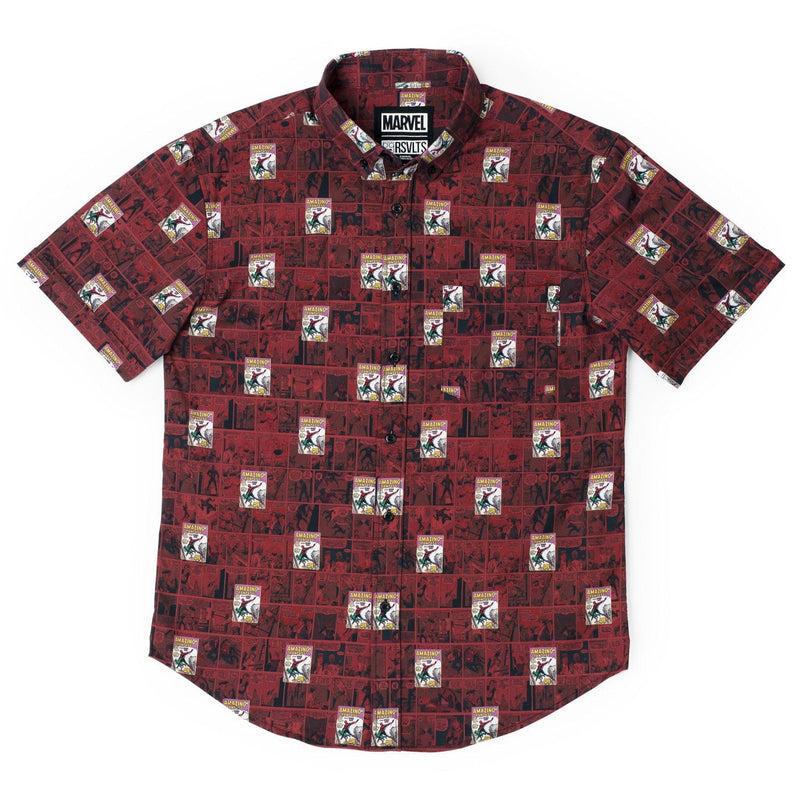 RSVLTS Amazing Fantasy KUNUFLEX Short Sleeve Shirt in Brown — detail 3