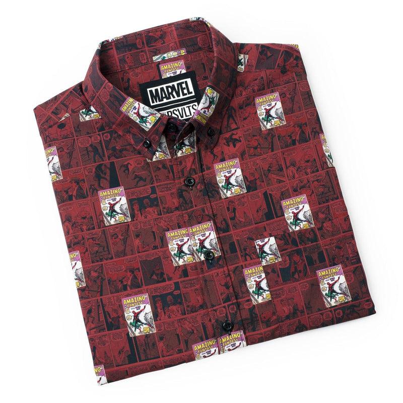 RSVLTS Amazing Fantasy KUNUFLEX Short Sleeve Shirt in Brown — detail 5