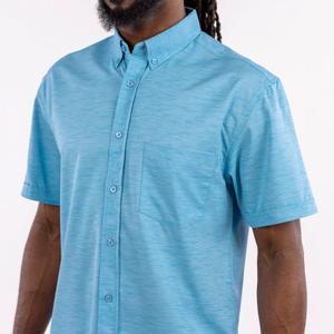 RSVLTS Sky High KUNUFLEX Short Sleeve Shirt in Blue — front view