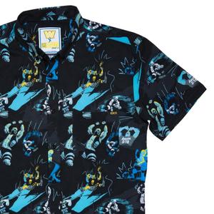 RSVLTS The Bottom Line KUNUFLEX Short Sleeve Shirt in Black — front view