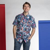RSVLTS Sentinel of Liberty KUNUFLEX Short Sleeve Shirt in Blue — detail 4