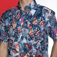 RSVLTS Sentinel of Liberty KUNUFLEX Short Sleeve Shirt in Blue — detail 7