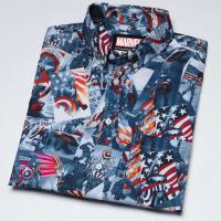 RSVLTS Sentinel of Liberty KUNUFLEX Short Sleeve Shirt in Blue — detail 9