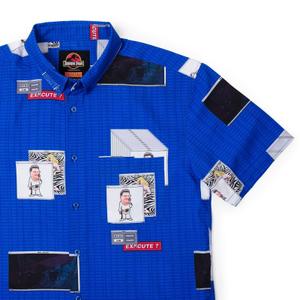 RSVLTS The Nedry Code KUNUFLEX Short Sleeve Shirt in Blue — front view