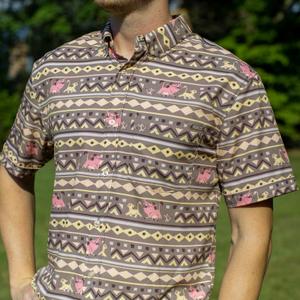 RSVLTS Hakuna Matata KUNUFLEX Short Sleeve Shirt in Brown — front view