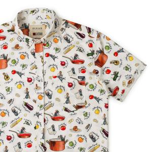 RSVLTS Bon Rat-Pétit KUNUFLEX Short Sleeve Shirt in Neutral — front view