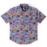 RSVLTS Age of Wonder KUNUFLEX Short Sleeve Shirt in Blue — detail 3