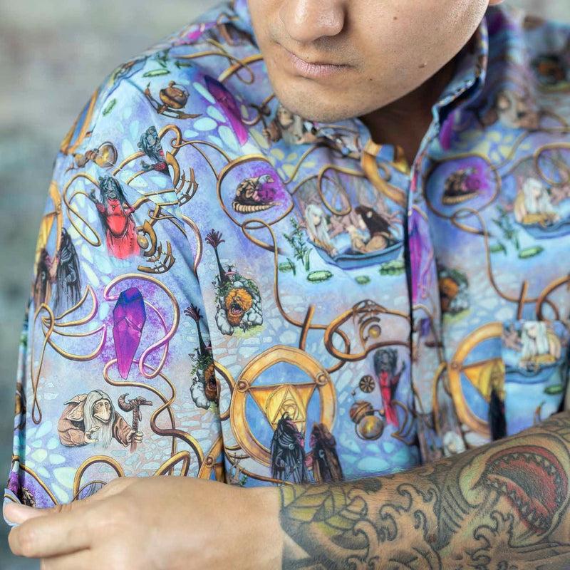 RSVLTS Age of Wonder KUNUFLEX Short Sleeve Shirt in Blue — detail 5