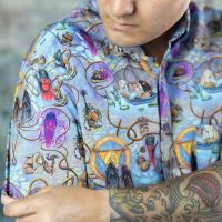 RSVLTS Age of Wonder KUNUFLEX Short Sleeve Shirt in Blue — detail 5