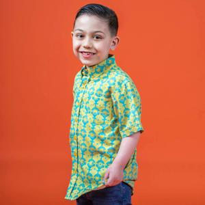 RSVLTS For Your Eye Only Youth KUNUFLEX Short Sleeve Shirt in Blue — front view