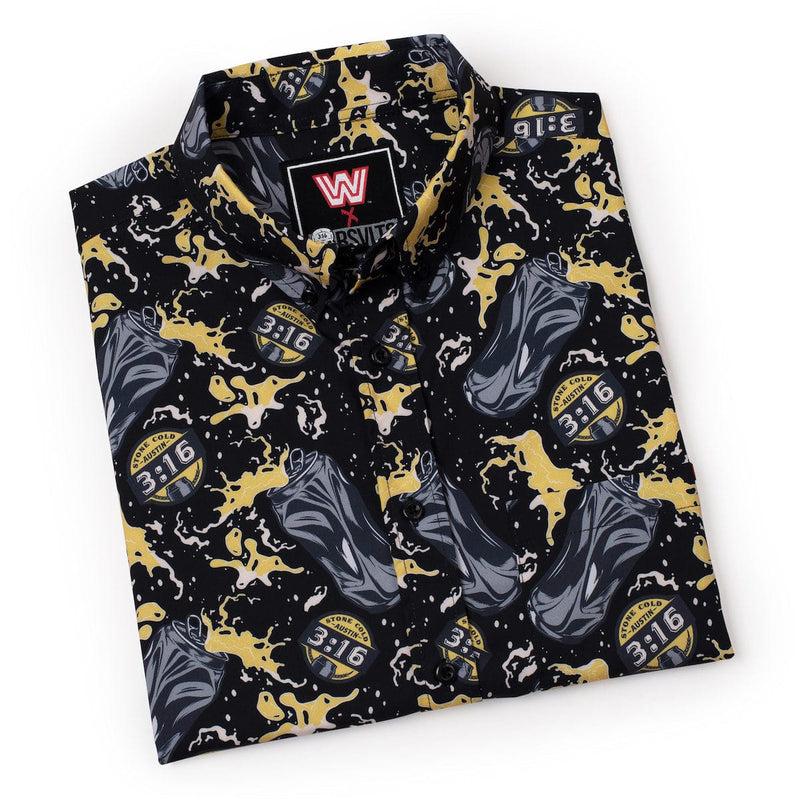 RSVLTS Can of Whoopass KUNUFLEX Short Sleeve Shirt in Black — detail 2